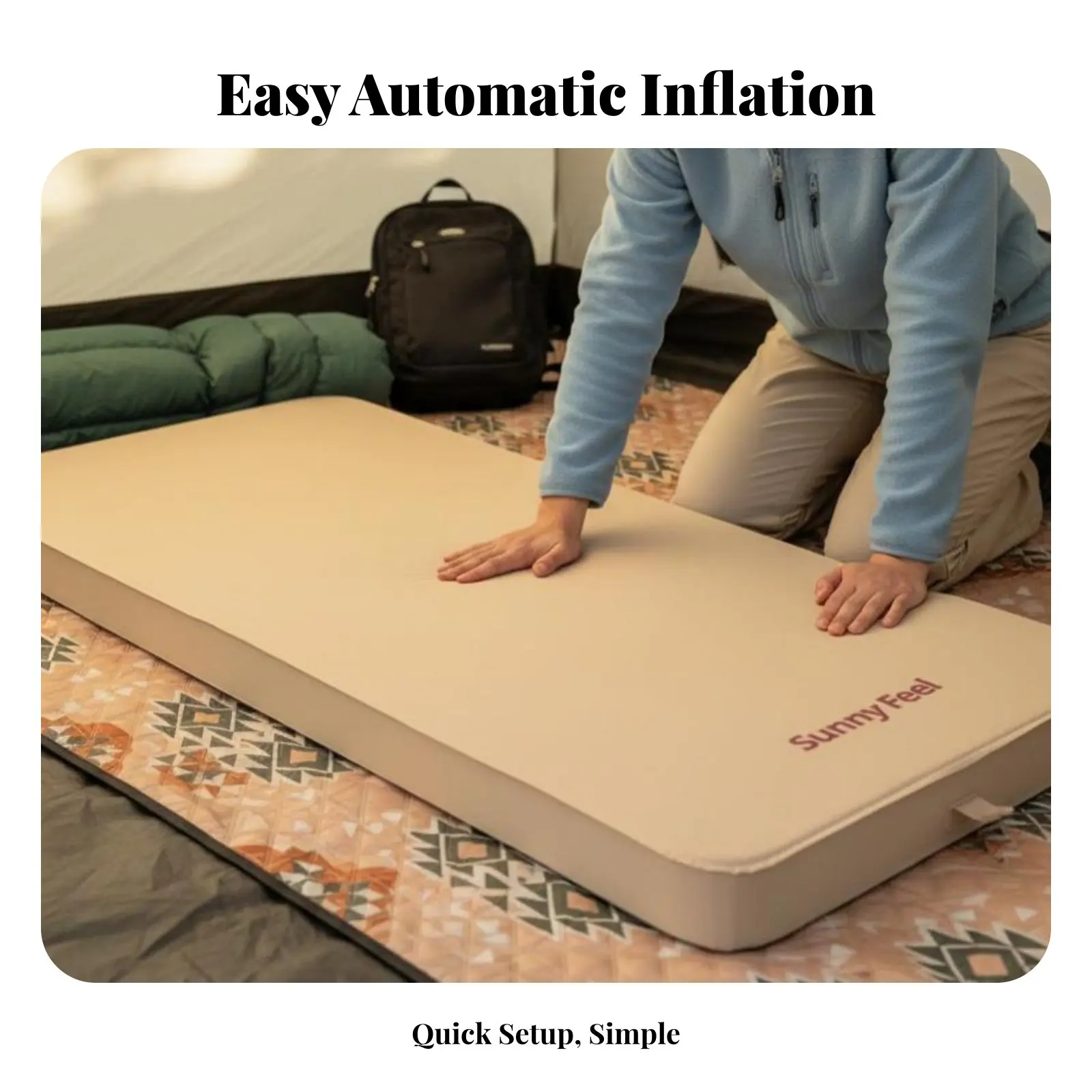 Outdoor Inflatable Bed, Automatic Air Mattress, Sponge Sleeping Pad, Moisture Barrier, Camping & Hiking
Outdoor Inflatable Bed, Automatic Air Mattress, Sponge Sleeping Pad, Moisture Barrier, Camping & Hiking