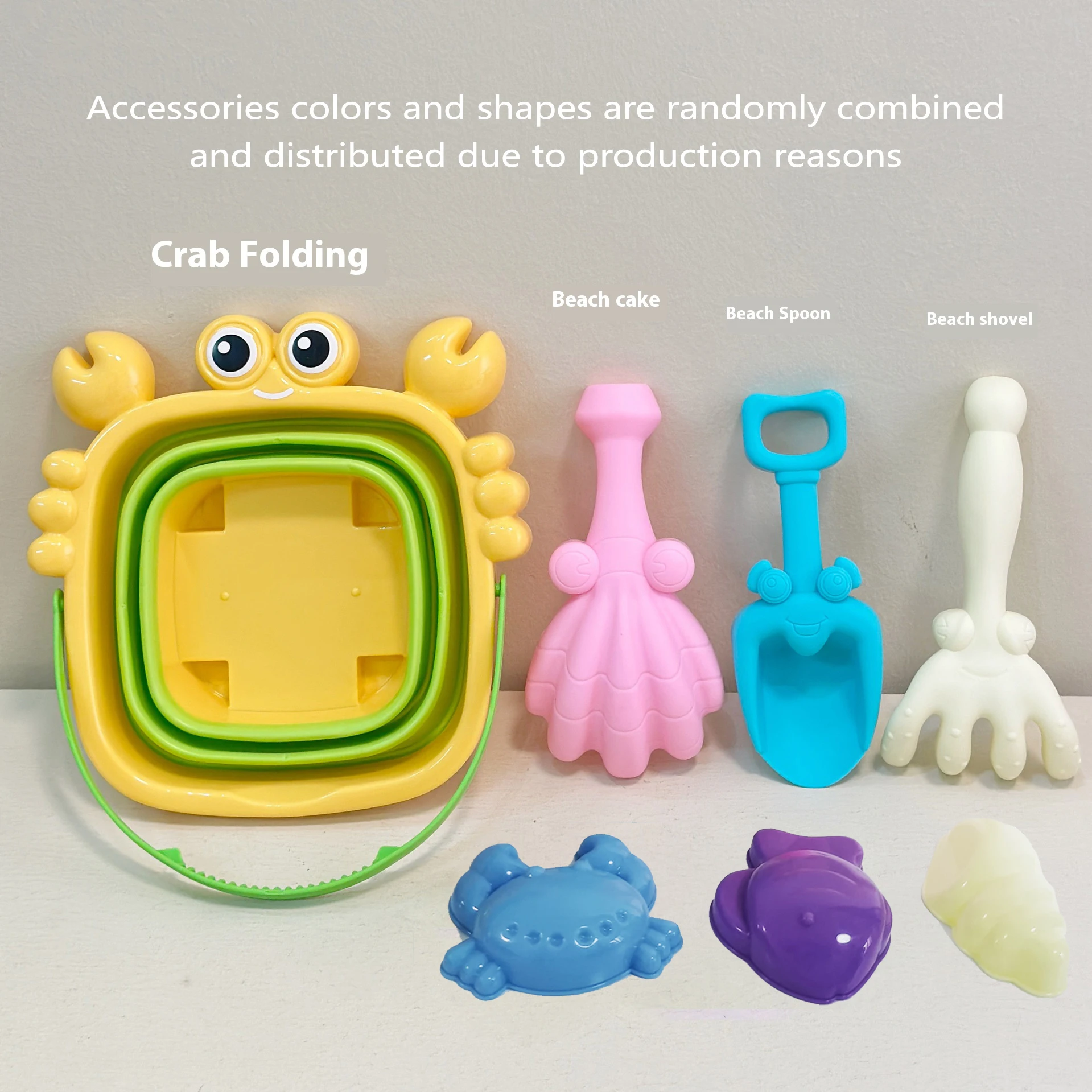 Foldable bucket beach toy set, creative sand tools and fruit molds - perfect for playing and traveling
Foldable bucket beach toy set, creative sand tools and fruit molds - perfect for playing and traveling