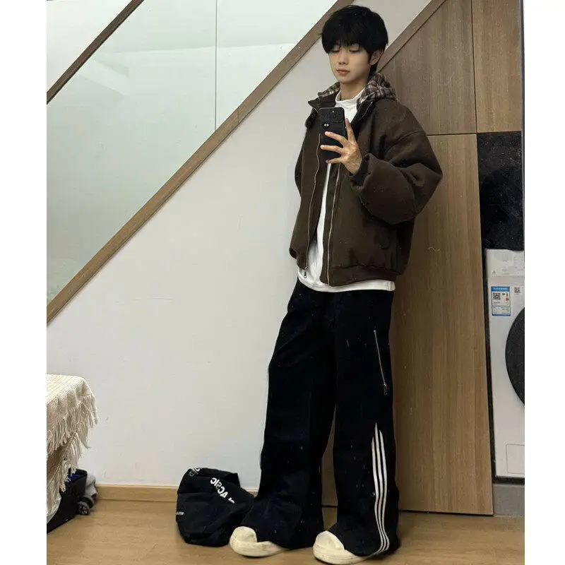 American Sle Wide Leg Pants Men's Loose Drapey West Pants Street Dance Sport Deconstructed Zip Casual Pants
American Sle Wide Leg Pants Men's Loose Drapey West Pants Street Dance Sport Deconstructed Zip Casual Pants