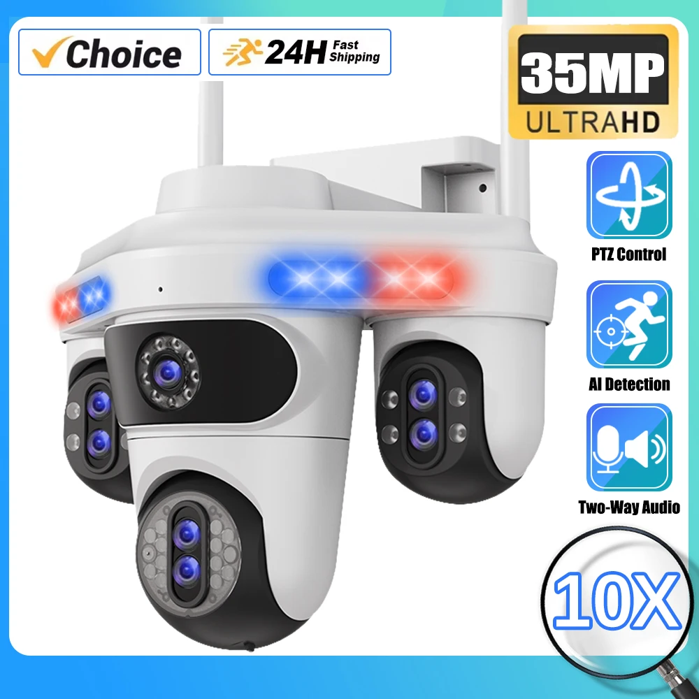 30X Zoom Camera Outdoor Waterproof WiFi Camera HD 35MP 7 Lens 4Screen CCTV Night Vision Motion Tracking Two Way Intercom Camera
30X Zoom Camera Outdoor Waterproof WiFi Camera HD 35MP 7 Lens 4Screen CCTV Night Vision Motion Tracking Two Way Intercom Camera