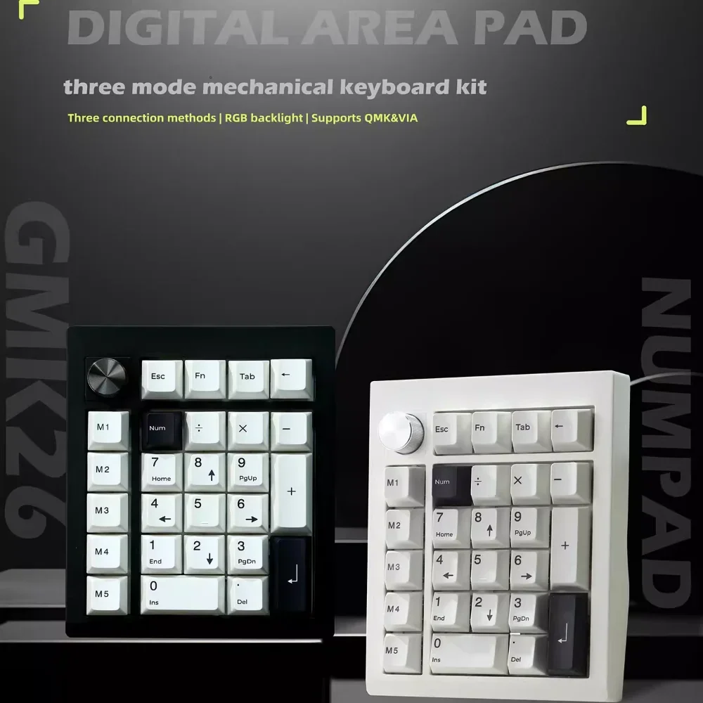 ZUOYA GMK26 three-mode QMK/VIA Bluetooth mechanical numeric keypad 2.4G knob PBT keycap full-key hot-swappable RGB 1000Hz
ZUOYA GMK26 three-mode QMK/VIA Bluetooth mechanical numeric keypad 2.4G knob PBT keycap full-key hot-swappable RGB 1000Hz