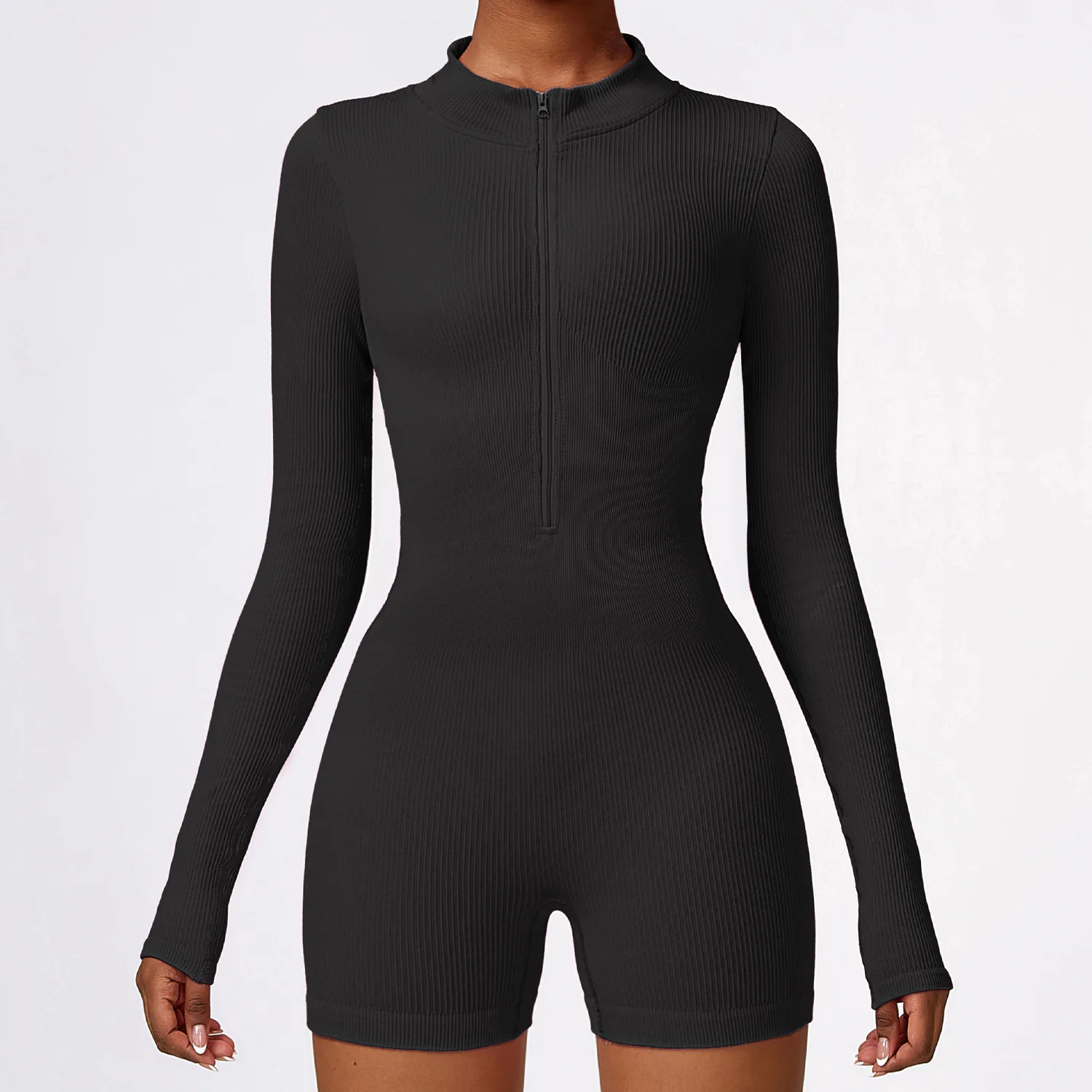 MODITIN Women Fitness Jumpsuit Set for Gym One Piece Zipper Tops Long Sleeve Seamless Shorts Striped Chic Design
MODITIN Women Fitness Jumpsuit Set for Gym One Piece Zipper Tops Long Sleeve Seamless Shorts Striped Chic Design