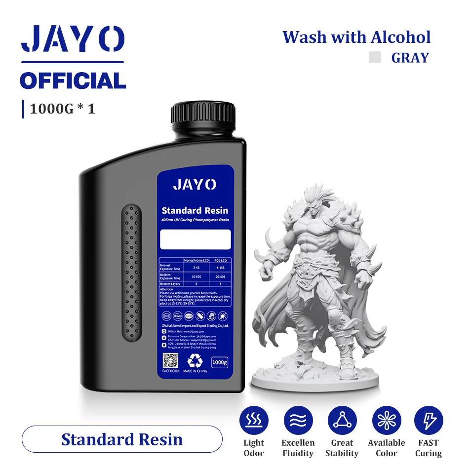 JAYO 3D Printer Resin Fast Curing Standard/ Standard Plus/ 14K Standard/ ABS Like 3D Resin For LCD SLA DLP 3D Printers
JAYO 3D Printer Resin Fast Curing Standard/ Standard Plus/ 14K Standard/ ABS Like 3D Resin For LCD SLA DLP 3D Printers