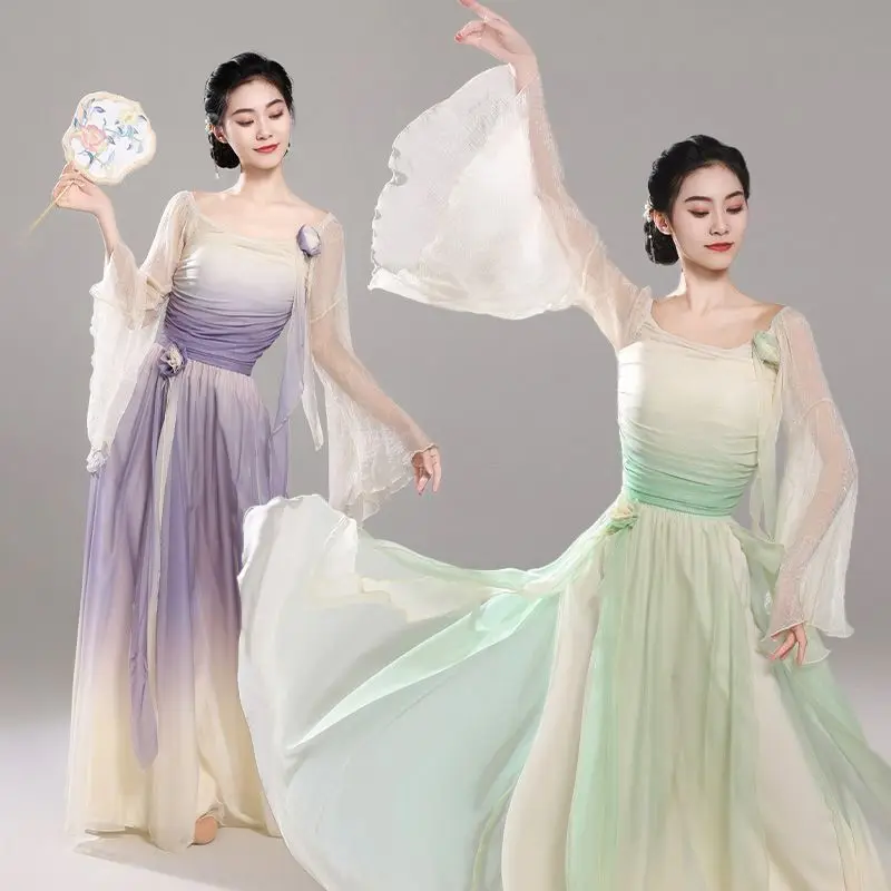 Classical Dance Costume Gauze Fairy-like Elegant Gradual Transformation Rhythm Top Chinese Practice Performance Outfit Set
Classical Dance Costume Gauze Fairy-like Elegant Gradual Transformation Rhythm Top Chinese Practice Performance Outfit Set