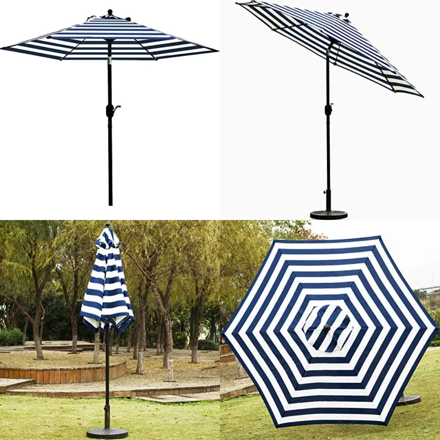 7.5' Patio Umbrella Outdoor Table Market Umbrella with Push Button Tilt/Crank, 6 Ribs
7.5' Patio Umbrella Outdoor Table Market Umbrella with Push Button Tilt/Crank, 6 Ribs