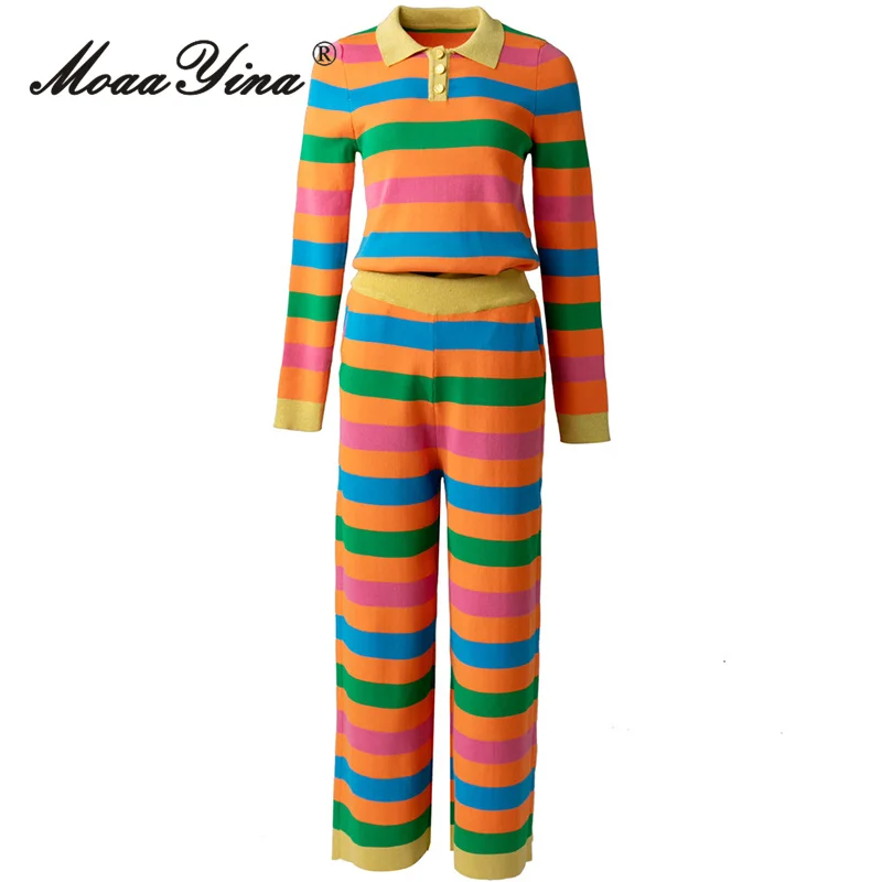 MoaaYina красочные полосатые брюки с длинными рукавами, комплект из двух предметов, неоelastyczny пуловер с воротником-поло, повседневный модный комплект из двух предметов
MoaaYina красочные полосатые брюки с длинными рукавами, комплект из двух предметов, неоelastyczny пуловер с воротником-поло, повседневный модный комплект из двух предметов
