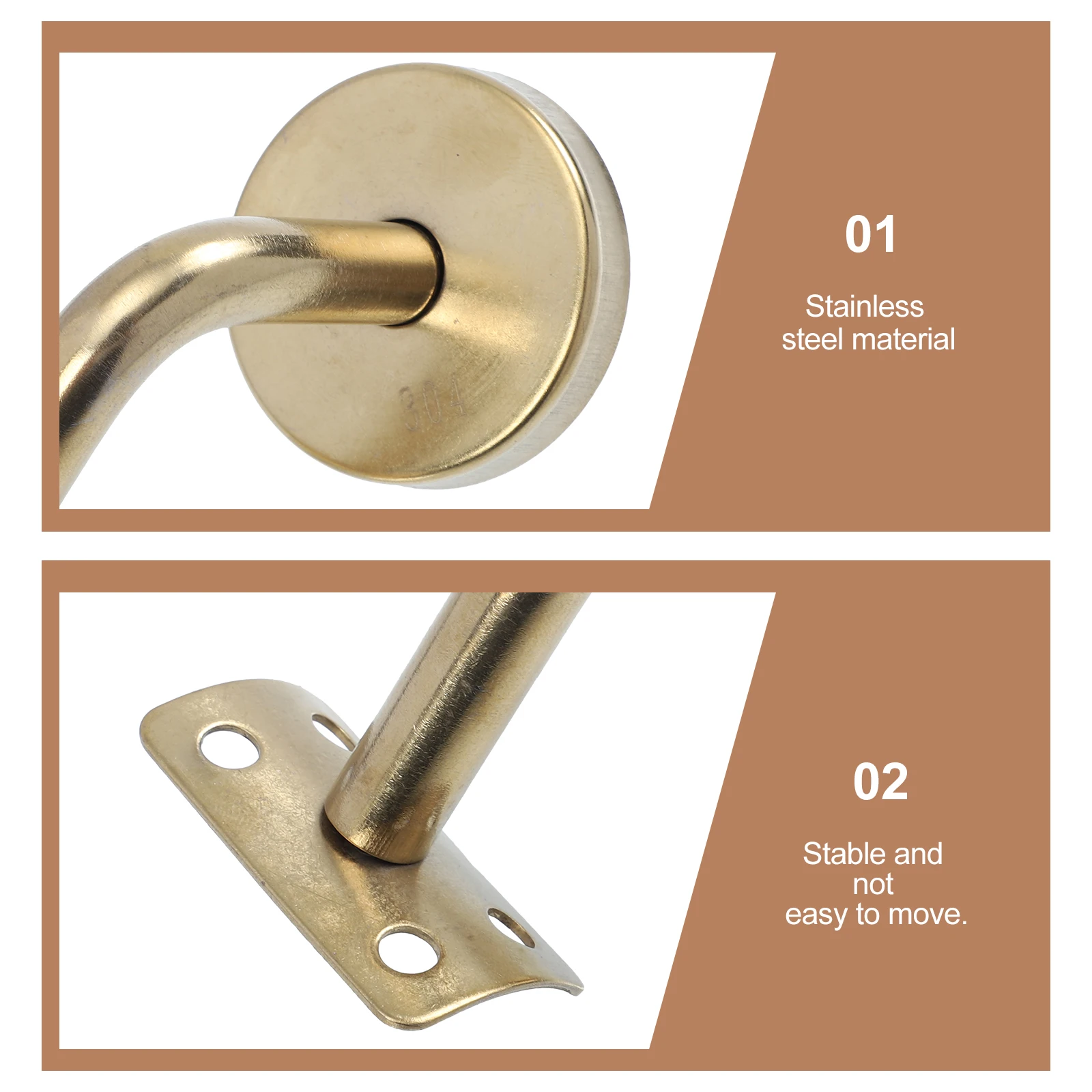 2 Pcs Staircase Handrail Bracket Brackets Wall Mount for Railing Indoor Stairs Stainless Steel
2 Pcs Staircase Handrail Bracket Brackets Wall Mount for Railing Indoor Stairs Stainless Steel