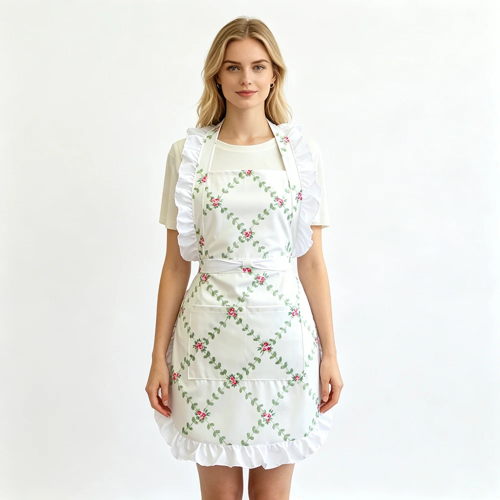 Sweet Princess Ruffles Retro Pastoral Apron White Cotton Cooking Kitchen Apron For Woman Dress Flower Shop Hairdresser Bib
Sweet Princess Ruffles Retro Pastoral Apron White Cotton Cooking Kitchen Apron For Woman Dress Flower Shop Hairdresser Bib
