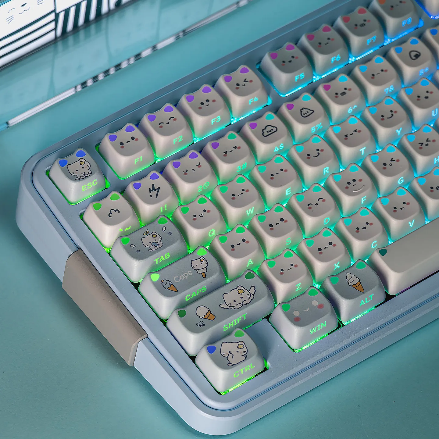 Cat paradis theme Keycaps MAO Profile PBT keycaps Side Print Shine through Backlit keycaps Blue for MX Mechanical Keyboard
Cat paradis theme Keycaps MAO Profile PBT keycaps Side Print Shine through Backlit keycaps Blue for MX Mechanical Keyboard