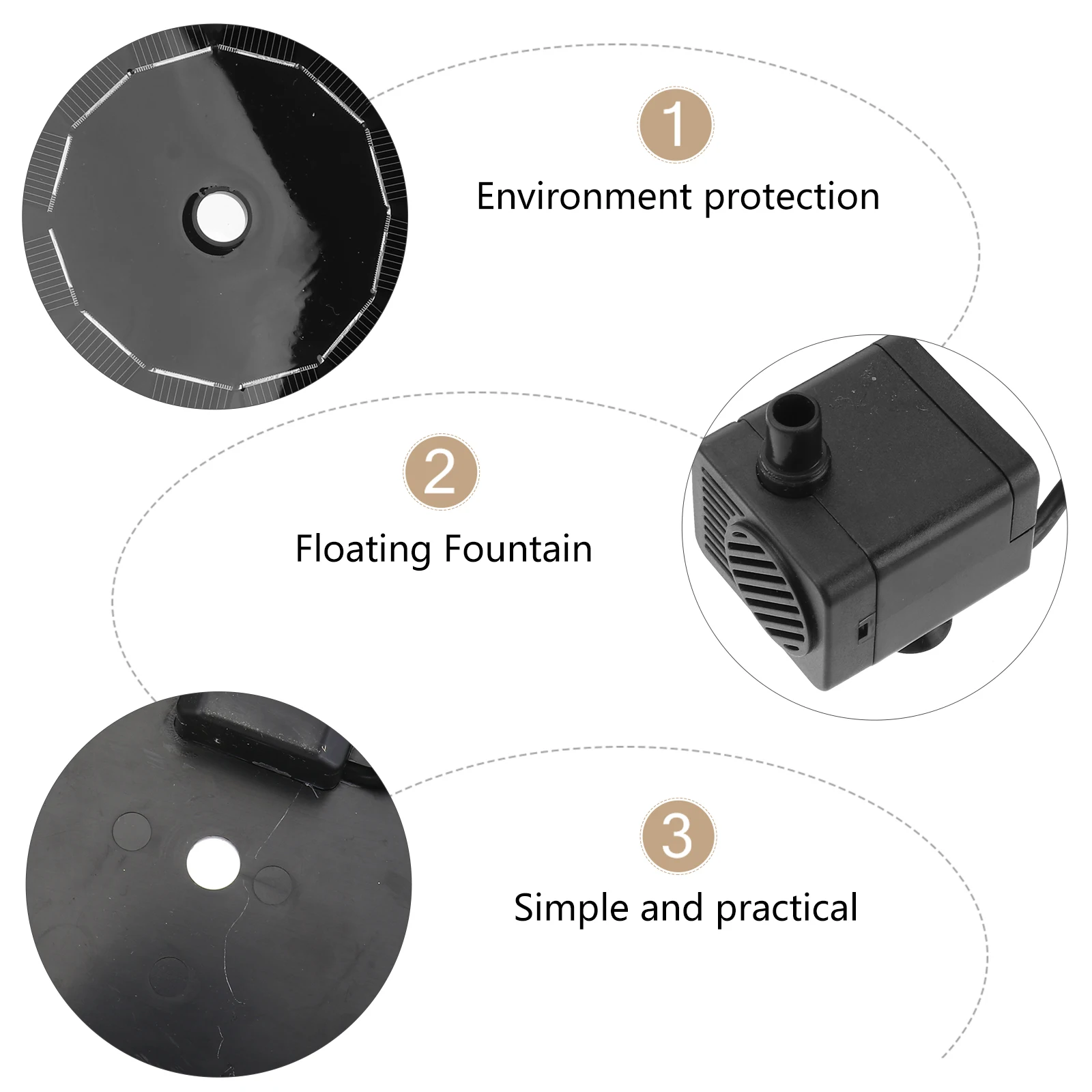 1PC Solar Powered Fountain Anti Blocking Fountain Pump Floating Water Fountain for Fish Pond Pool Lake (Black)
1PC Solar Powered Fountain Anti Blocking Fountain Pump Floating Water Fountain for Fish Pond Pool Lake (Black)