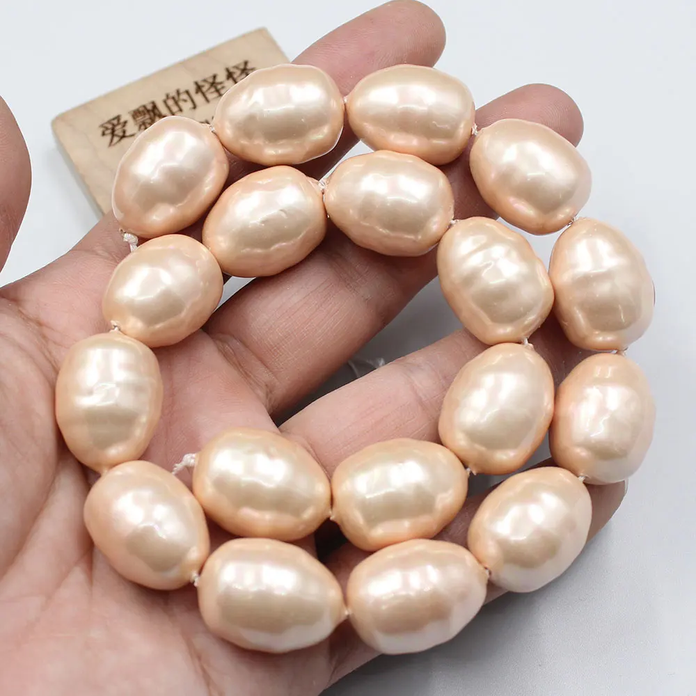 Big Natural Pink Oval Egg Sea Shell Mother Pearl Loose Beads 16'' For Necklace Jewelry Making DIY
Big Natural Pink Oval Egg Sea Shell Mother Pearl Loose Beads 16'' For Necklace Jewelry Making DIY
