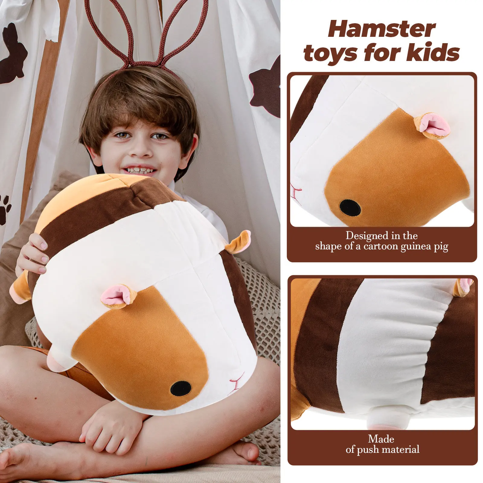 Guinea Pig Pillow Realistic Stuffed Hamster Soft Throw Pillow Hugging Cushion for Sofa Bedroom Festival Gift Home Decoration
Guinea Pig Pillow Realistic Stuffed Hamster Soft Throw Pillow Hugging Cushion for Sofa Bedroom Festival Gift Home Decoration