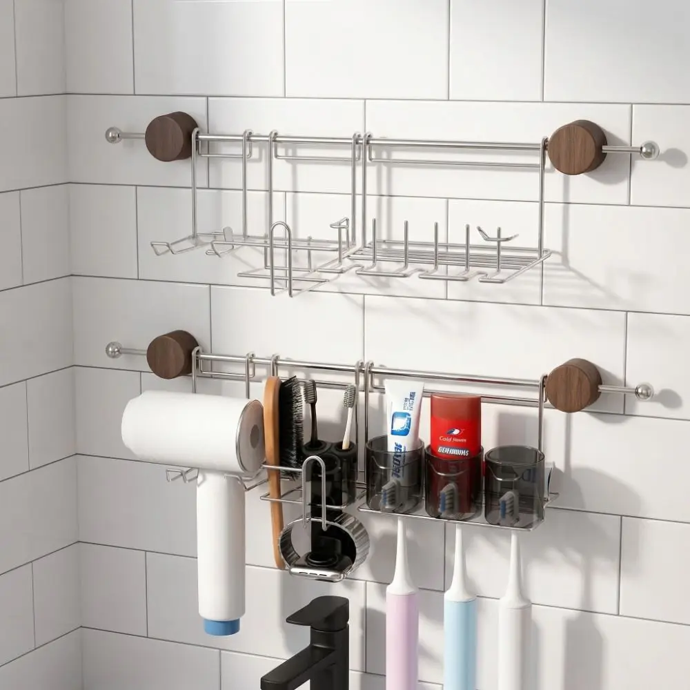 No Drilling Suction Cup Bathroom Shelf Luxury Style Light Luxury Wall Mounted Storage Rack Space Saving Suction Cup
No Drilling Suction Cup Bathroom Shelf Luxury Style Light Luxury Wall Mounted Storage Rack Space Saving Suction Cup