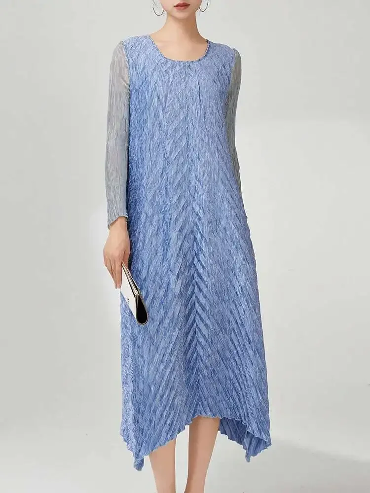 Women's Fashion Round Neck Full Sleeve Solid Colour A-line Dress Summer New 2025 Women's Dresses Pleated Irregular Dress
Women's Fashion Round Neck Full Sleeve Solid Colour A-line Dress Summer New 2025 Women's Dresses Pleated Irregular Dress