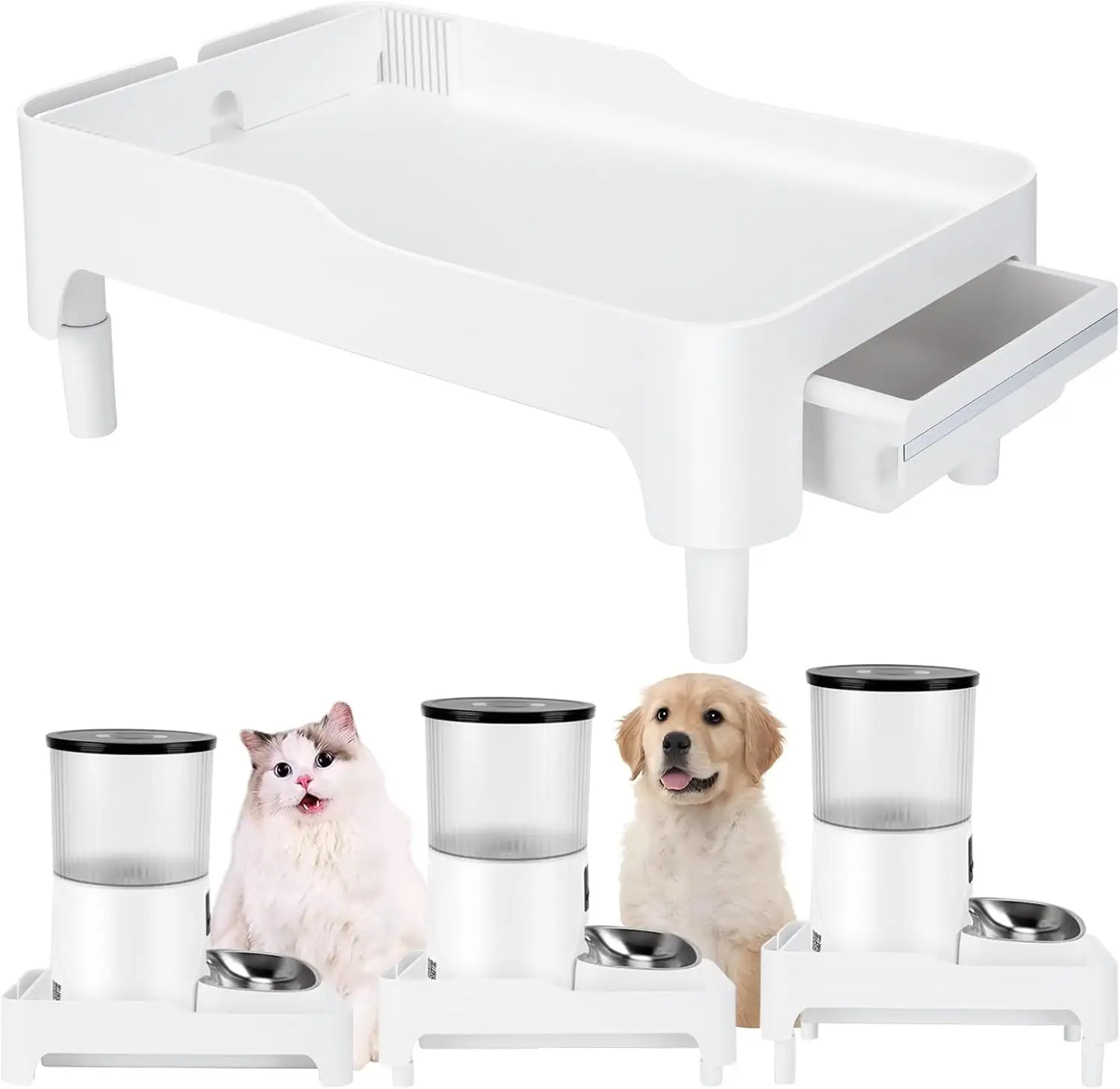 Adjustable Cat Feeder Stand, Elevated Holder for Automatic Feeders, 3-5.1 in, Nonslip, Adjustable
Adjustable Cat Feeder Stand, Elevated Holder for Automatic Feeders, 3-5.1 in, Nonslip, Adjustable