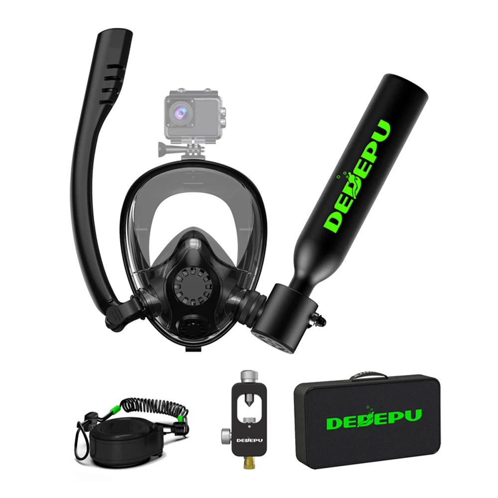 DEDEPU 0.5L Mini Portable Scuba Tank With Full Face Mask Oxygen Cylinder Diving Complete Underwater Breath System Kit
DEDEPU 0.5L Mini Portable Scuba Tank With Full Face Mask Oxygen Cylinder Diving Complete Underwater Breath System Kit