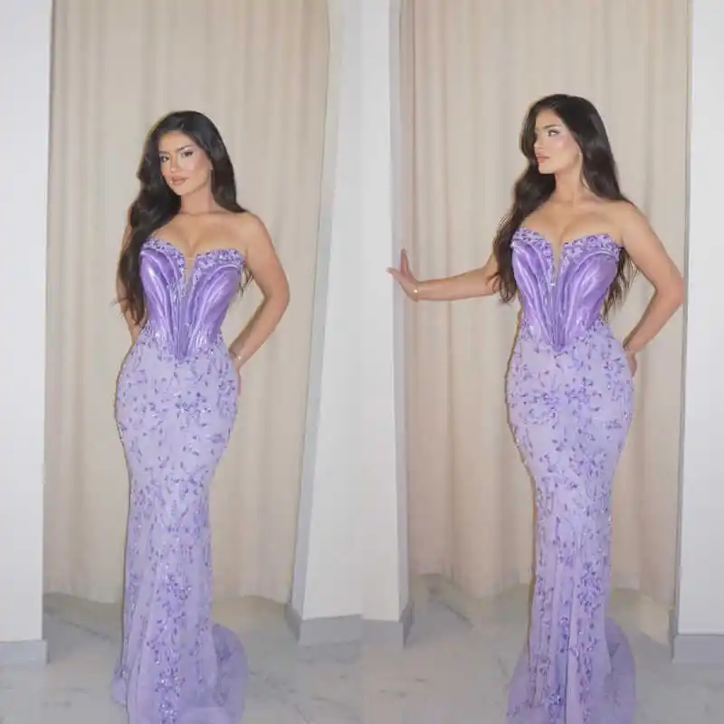 Glamorous Beaded Mermaid Prom Dresses Sweetheart Sleeveless Formal Dinner Party Gowns Sweep Train Customized
Glamorous Beaded Mermaid Prom Dresses Sweetheart Sleeveless Formal Dinner Party Gowns Sweep Train Customized
