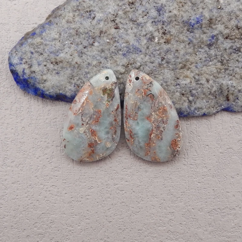 Handmade Jewelry Natural Stone Larimar Earring Bead Accessories For Women 38x24x4mm 12g
Handmade Jewelry Natural Stone Larimar Earring Bead Accessories For Women 38x24x4mm 12g