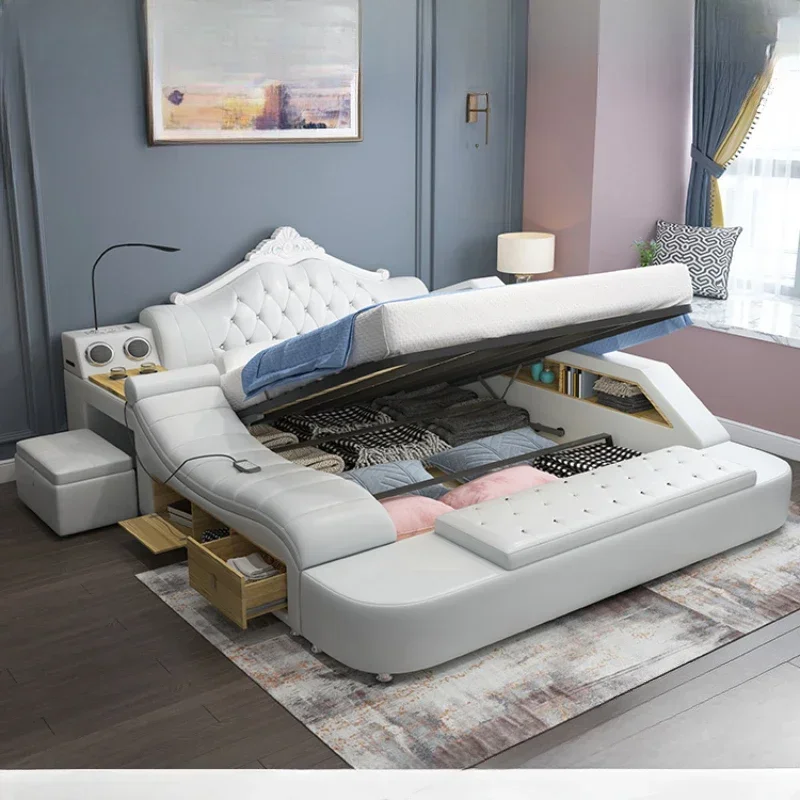 Bedroom Master Wood Double Bed Frame Nordic Multifonction White Twin Double Bed Princess Leather Camas Matrimonial Furniture
Bedroom Master Wood Double Bed Frame Nordic Multifonction White Twin Double Bed Princess Leather Camas Matrimonial Furniture