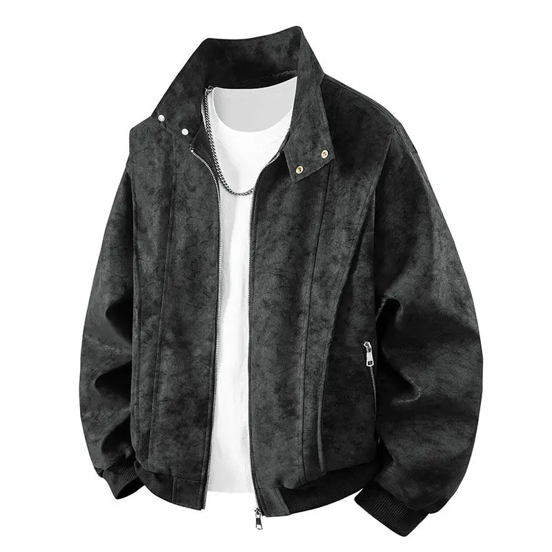 2026 New Arrival Men's Washed Faux Leather Suede Jacket Stand Collar Streetwear Bomber Coat
2026 New Arrival Men's Washed Faux Leather Suede Jacket Stand Collar Streetwear Bomber Coat