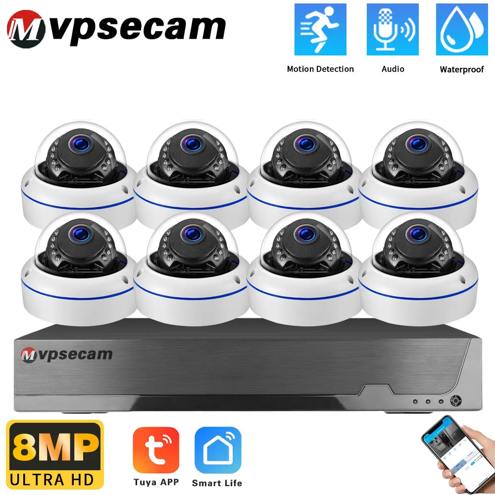 Tuya Smart Life 4K 8MP 8CH система безопасности уличная водонепроницаемая POE NVR машина обнаружения человека CCTV комплект домашней камеры наблюдения
Tuya Smart Life 4K 8MP 8CH система безопасности уличная водонепроницаемая POE NVR машина обнаружения человека CCTV комплект домашней камеры наблюдения