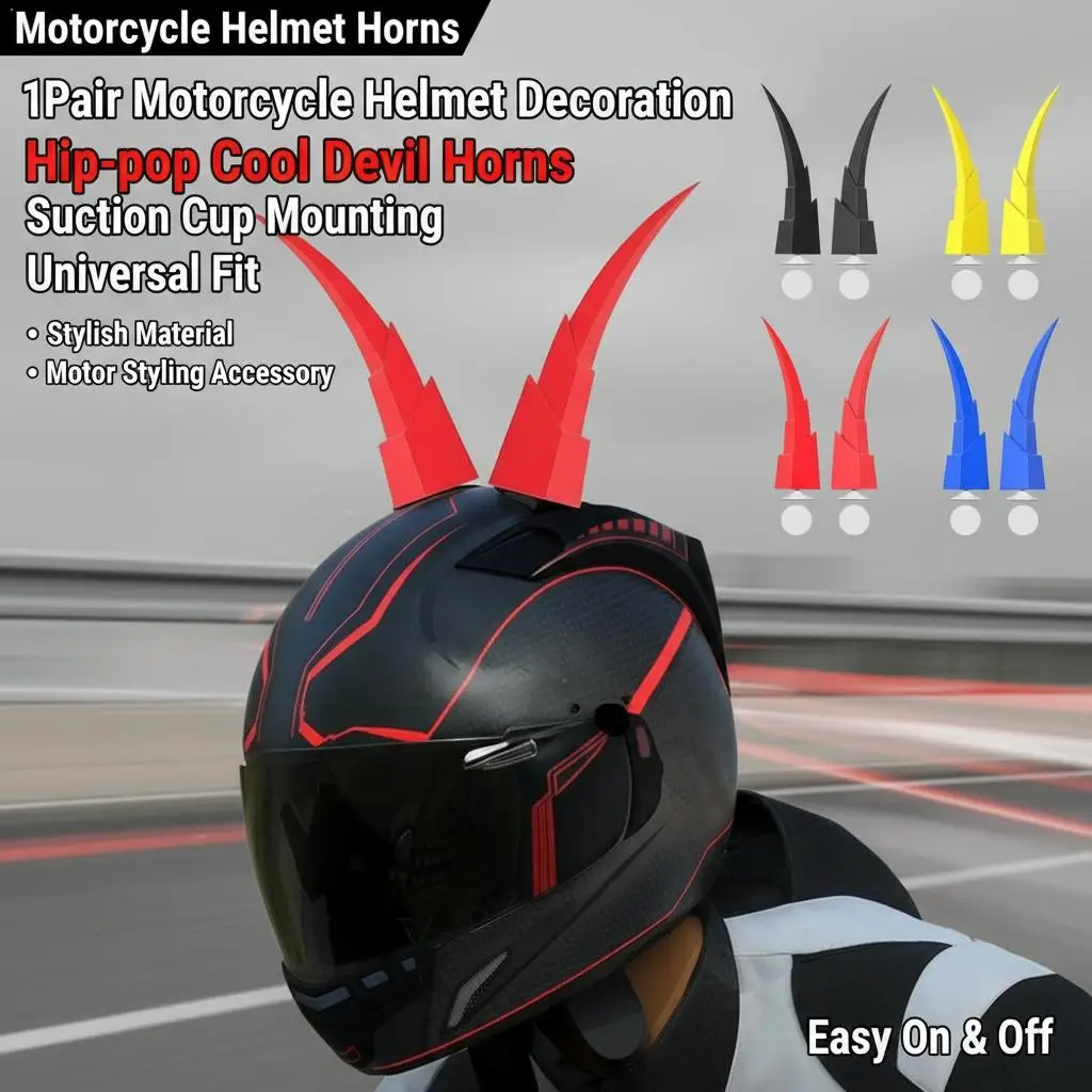 1 Pair Universal Motorcycle Helmet Devil Horns with Suction Cups Hip-Hop Helmet Decoration for Motorbike Scooter E-Bike Styling
1 Pair Universal Motorcycle Helmet Devil Horns with Suction Cups Hip-Hop Helmet Decoration for Motorbike Scooter E-Bike Styling