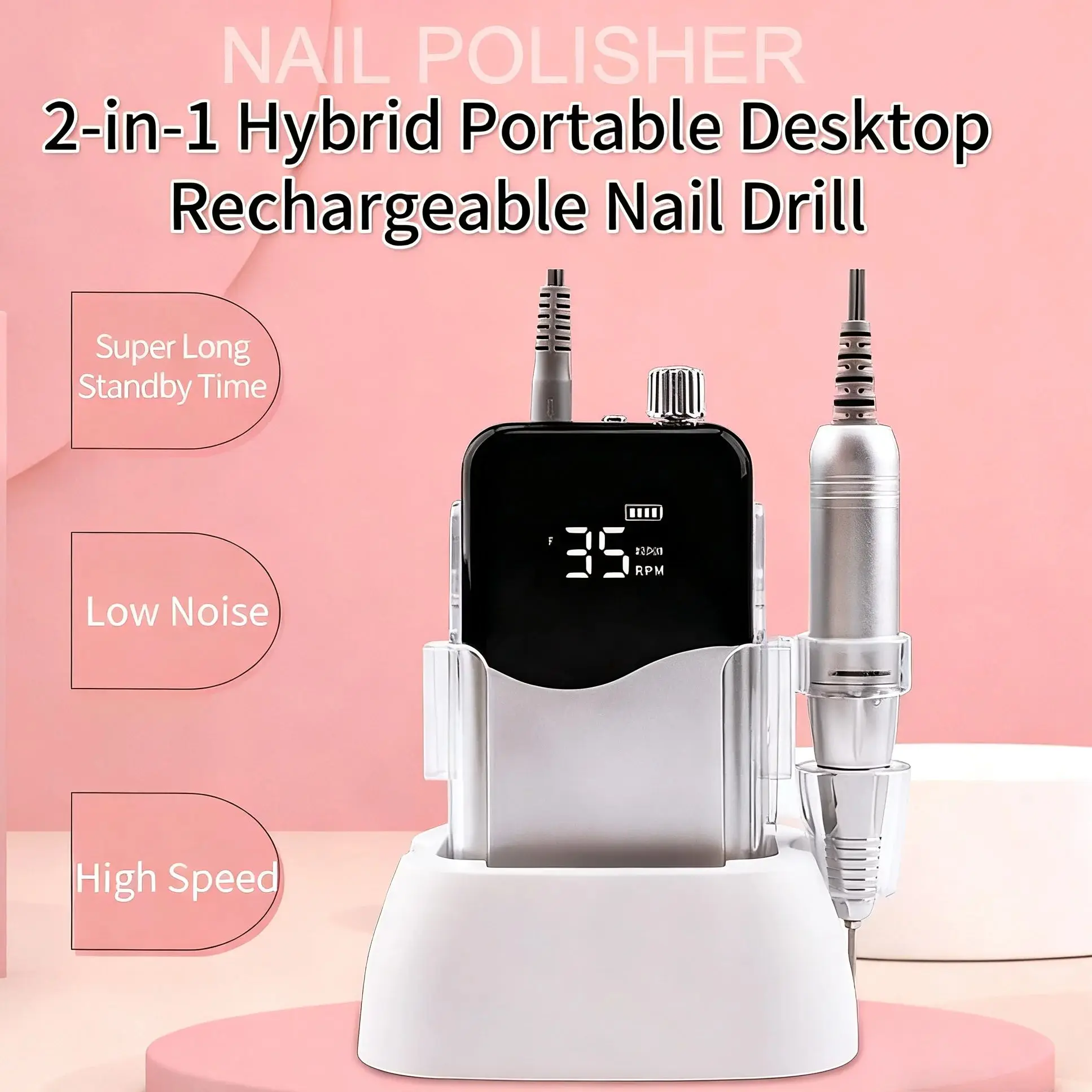 Ultra Smooth Nail Beauty Art Portable Mobile Smart Electric Handheld Electric Nail Drill Machine with Nail Drill Bit Set
Ultra Smooth Nail Beauty Art Portable Mobile Smart Electric Handheld Electric Nail Drill Machine with Nail Drill Bit Set