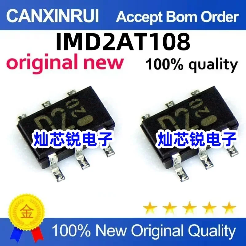(5-100 pieces) IMD2AT108 silk screen: D2 patch SOT23-6 transistor chip ROHM brand new original
(5-100 pieces) IMD2AT108 silk screen: D2 patch SOT23-6 transistor chip ROHM brand new original