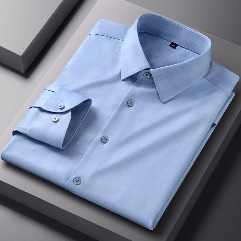 New in shirt luxury anti-wrinkle long sleeve shirts for men slim fit formal shirt Silk soft plaid elegant office clothes
New in shirt luxury anti-wrinkle long sleeve shirts for men slim fit formal shirt Silk soft plaid elegant office clothes