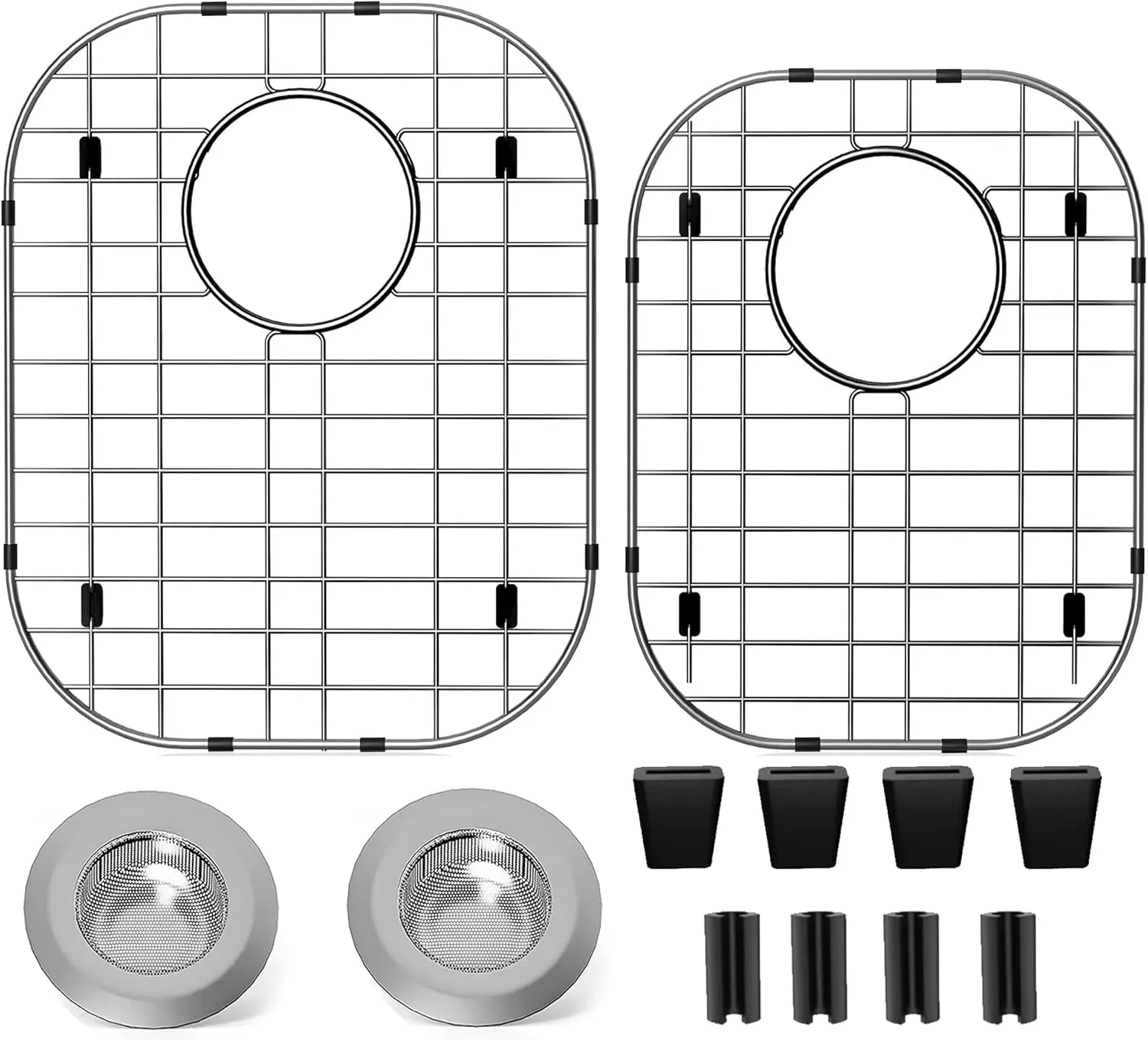 Набор из 2 защитных решеток для кухонной мойки, 13x16 дюймов и 11.2x14.5 дюймов, из нержавеющей стали, для дна раковины
Набор из 2 защитных решеток для кухонной мойки, 13x16 дюймов и 11.2x14.5 дюймов, из нержавеющей стали, для дна раковины