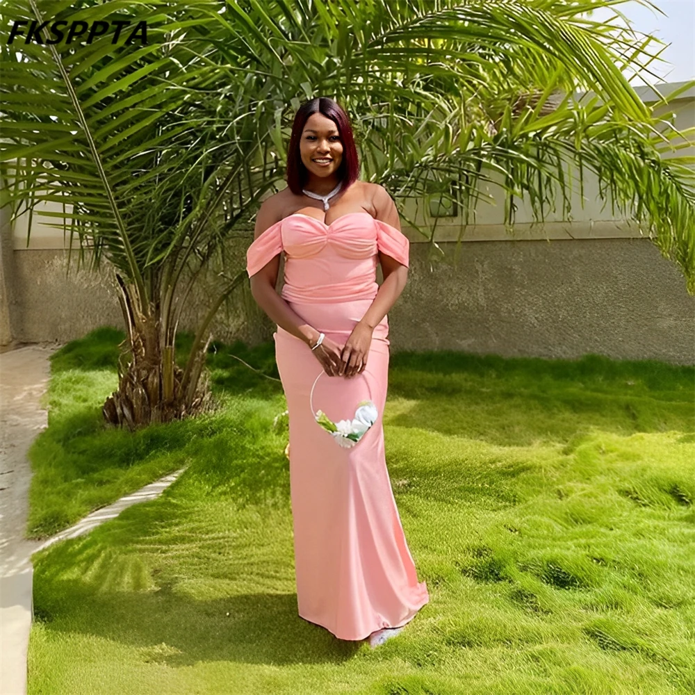 Lovely Pink Mermaid African Bridesmaid Dresses Customized 2025 Off The Shoulder Floor Length Satin Wedding Guest Gowns Cheap
Lovely Pink Mermaid African Bridesmaid Dresses Customized 2025 Off The Shoulder Floor Length Satin Wedding Guest Gowns Cheap