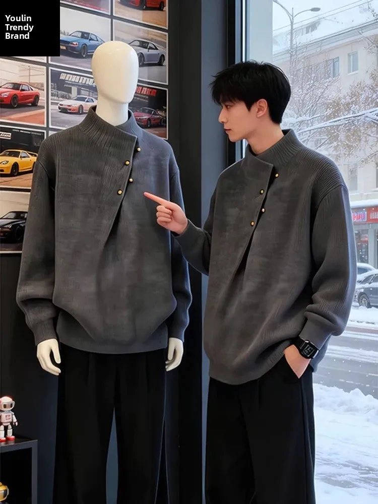 New Chinese Sle f High Collar Sweater Men's Winter Faionable Knitted Base Layer irt Old Money Sle Casual Cotton Blend
New Chinese Sle f High Collar Sweater Men's Winter Faionable Knitted Base Layer irt Old Money Sle Casual Cotton Blend