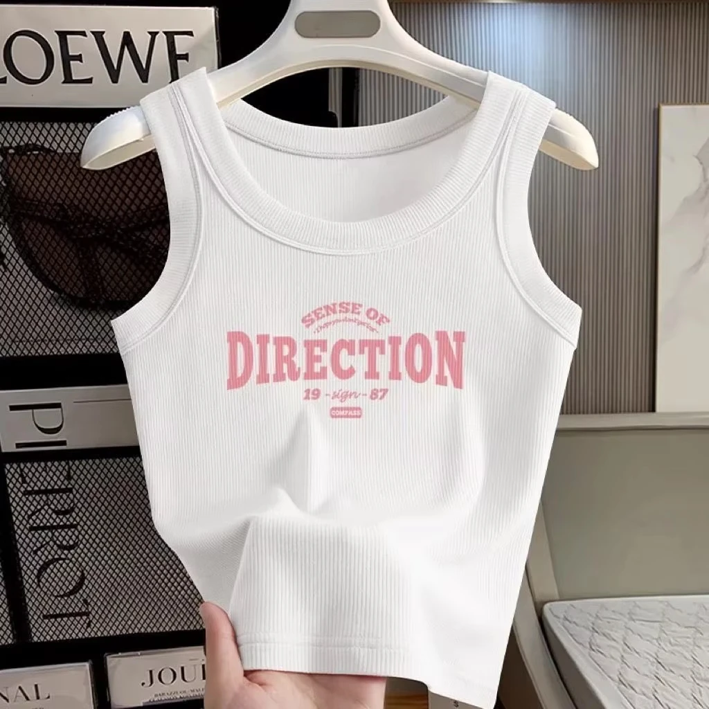 Women's summer suspender vest, slim and slim, cute printed sleeveless short, with base solid color top and outer wear 
Women's summer suspender vest, slim and slim, cute printed sleeveless short, with base solid color top and outer wear
