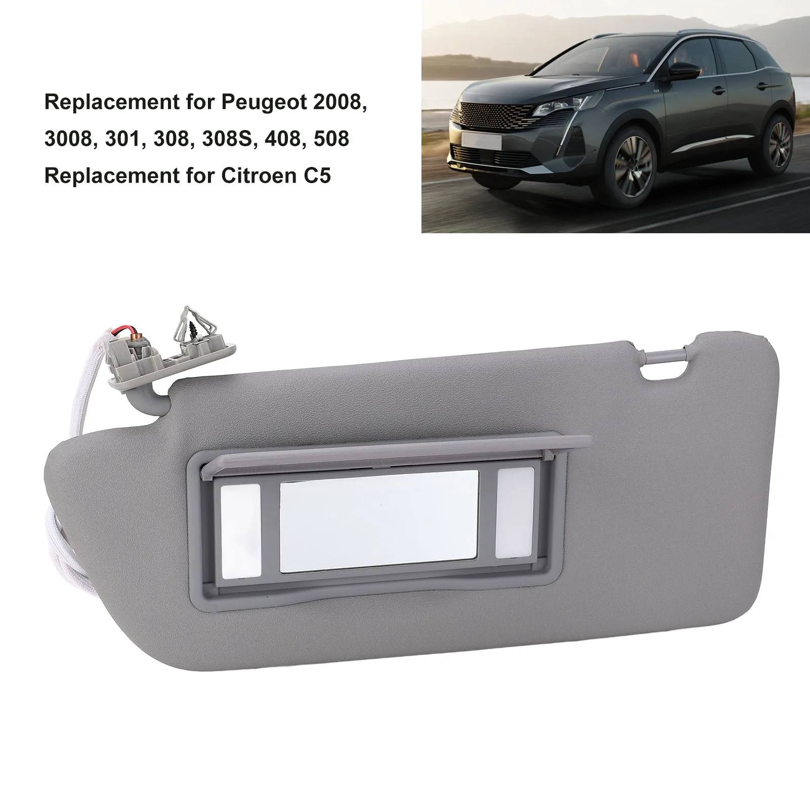 Car Sun Visor 8163EG ABS Interior Sunshade Sun Exposure Wear Resistant Replacement for 2008 3008 301 308 308S 408 508
Car Sun Visor 8163EG ABS Interior Sunshade Sun Exposure Wear Resistant Replacement for 2008 3008 301 308 308S 408 508