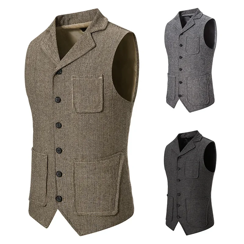 New Men's Vest Wedding Slim Suit Vest Coat Single breasted Sleeveless Top Formal Designer Dress Luxury Dress Brand
New Men's Vest Wedding Slim Suit Vest Coat Single breasted Sleeveless Top Formal Designer Dress Luxury Dress Brand