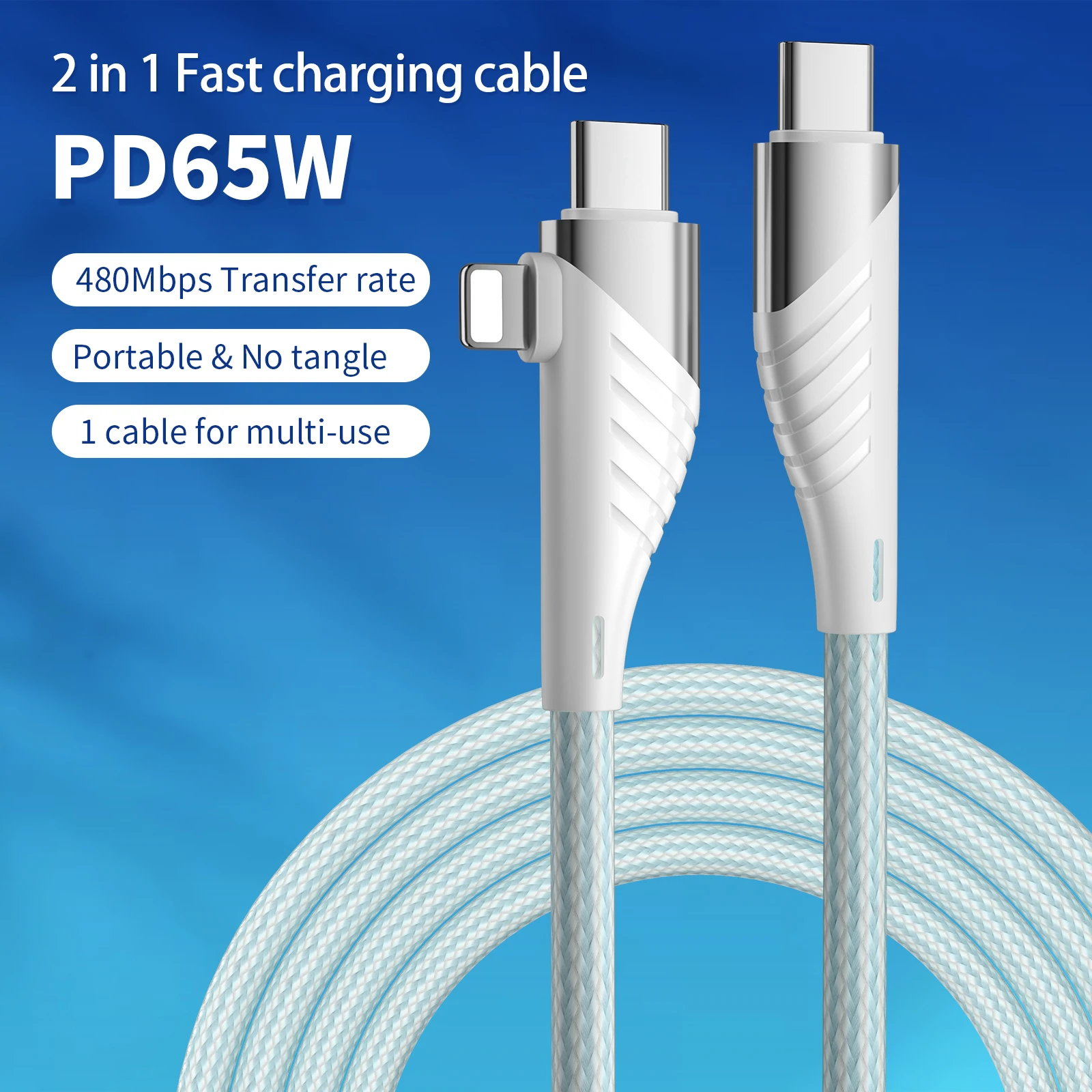 2 in 1 USB Type C Cable PD Fast Charging Wire USB C To Lightning Cable For iPhone 15 14 Max MacBook iPad Xiaomi iphone chargers
2 in 1 USB Type C Cable PD Fast Charging Wire USB C To Lightning Cable For iPhone 15 14 Max MacBook iPad Xiaomi iphone chargers