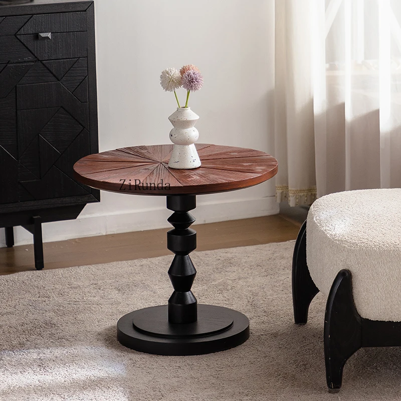 French retro living room sofa side few American coffee shop hotel small coffee table solid wood
French retro living room sofa side few American coffee shop hotel small coffee table solid wood