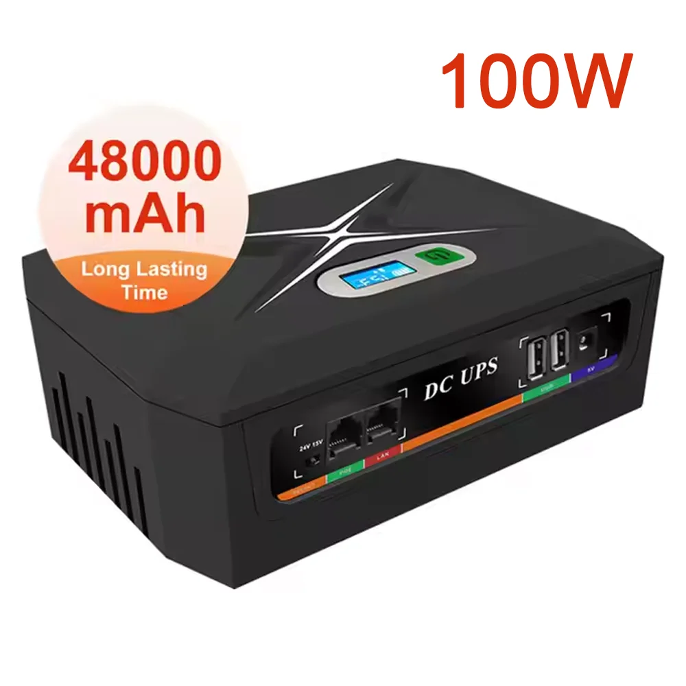 High Capacity 100W 48000mah Mini ups DC ups Backup Power Supply in case of Power failure Wifi Router Camera POE LAN 12V 24V 48V
High Capacity 100W 48000mah Mini ups DC ups Backup Power Supply in case of Power failure Wifi Router Camera POE LAN 12V 24V 48V