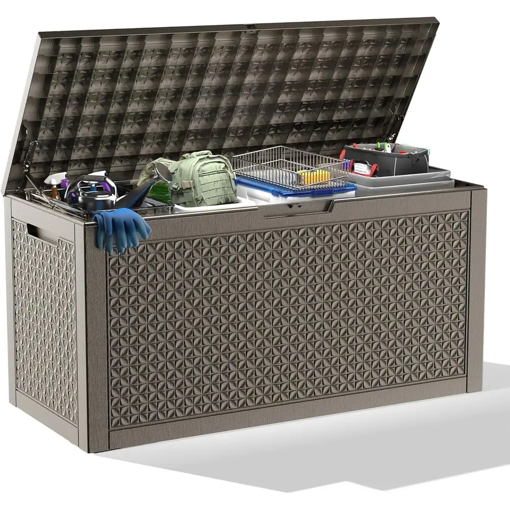 Weatherproof Lockable Outdoor Deck Box with UV Protection, 110 Gallon Grey Storage for Patio, Garden, and Pool Area
Weatherproof Lockable Outdoor Deck Box with UV Protection, 110 Gallon Grey Storage for Patio, Garden, and Pool Area