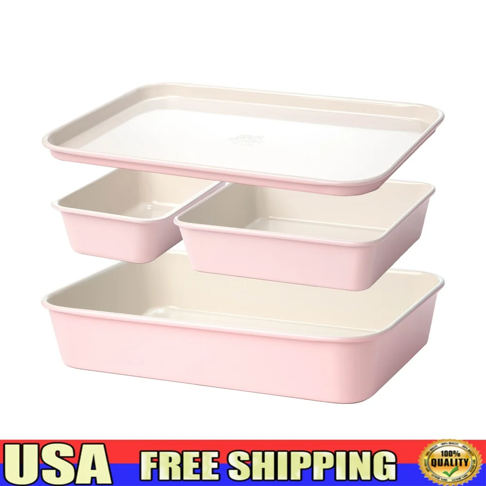 4 Piece Nested Bakeware Set Nonstick Carbon Steel Space Saving Kitchen Essential Includes Loaf Roasting Cake Cookie Sheet Easy
4 Piece Nested Bakeware Set Nonstick Carbon Steel Space Saving Kitchen Essential Includes Loaf Roasting Cake Cookie Sheet Easy