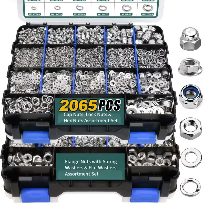 Stainless Steel Lock Nut Assortment Kit 2065pcs Metric Nylon Insert Locknuts M3-M12 for Hardware Tools And Equipment
Stainless Steel Lock Nut Assortment Kit 2065pcs Metric Nylon Insert Locknuts M3-M12 for Hardware Tools And Equipment