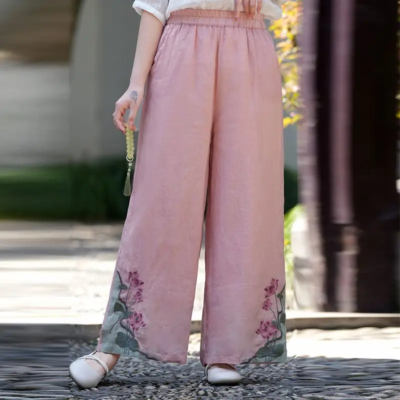 2026 Summer New Women's Embroidery Loose Pants Chinese Traditional Style Wide Leg Trousers Casual Vintage Floral Palazzo Pants
2026 Summer New Women's Embroidery Loose Pants Chinese Traditional Style Wide Leg Trousers Casual Vintage Floral Palazzo Pants