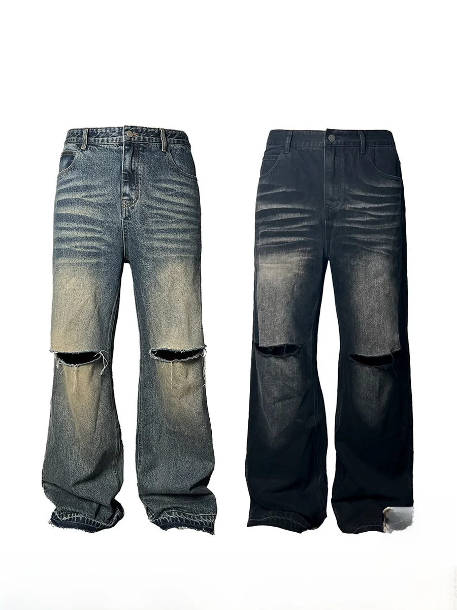 JCAESAR Vintage Distressed Wide Leg Jeans Double Color Heavy Wash Casual Youthful Trendy Jeans Cotton Polyester Blend
JCAESAR Vintage Distressed Wide Leg Jeans Double Color Heavy Wash Casual Youthful Trendy Jeans Cotton Polyester Blend