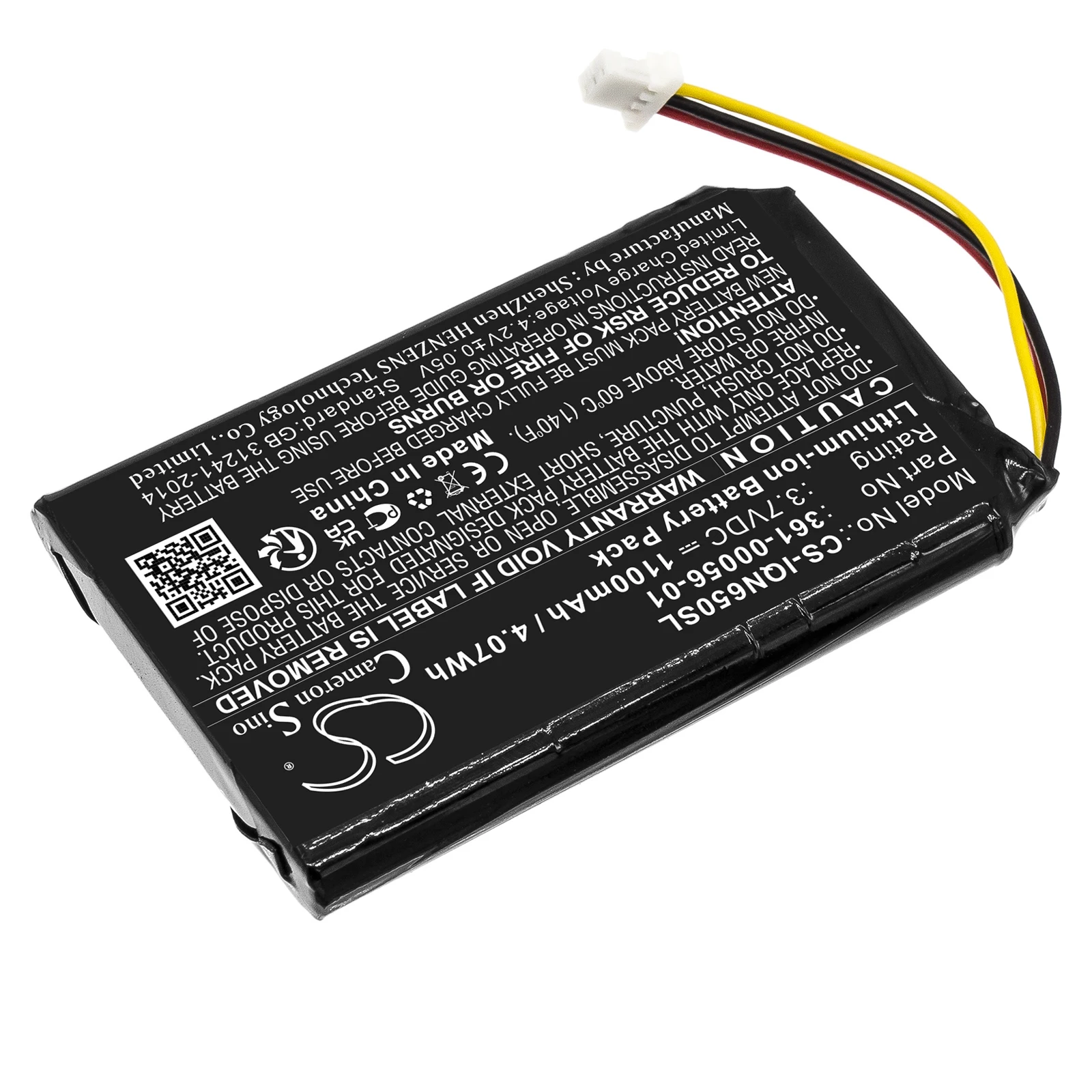 CS GPS Navigator Battery 361-00056-01 for Garmin Nuvi 65LM 65LM 6" 010-01211-01 Nuvi53LMT Dash Cam 35 Li-ion 3.70V 1100mAh
CS GPS Navigator Battery 361-00056-01 for Garmin Nuvi 65LM 65LM 6" 010-01211-01 Nuvi53LMT Dash Cam 35 Li-ion 3.70V 1100mAh
