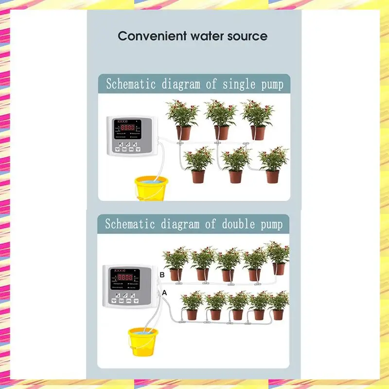ABJJ 1Set Garden Drip Irrigation Device Double Pump Controller Timer System Automatic Watering Grey
ABJJ 1Set Garden Drip Irrigation Device Double Pump Controller Timer System Automatic Watering Grey