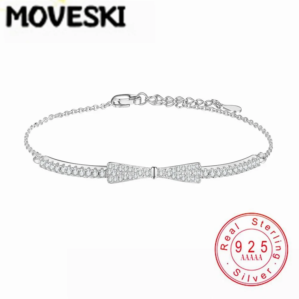 S925 Sterling Silver Bowknot Moissanite Bracelet for Women - Sparkling Adjustable Chain Fine Jewelry Gift
S925 Sterling Silver Bowknot Moissanite Bracelet for Women - Sparkling Adjustable Chain Fine Jewelry Gift
