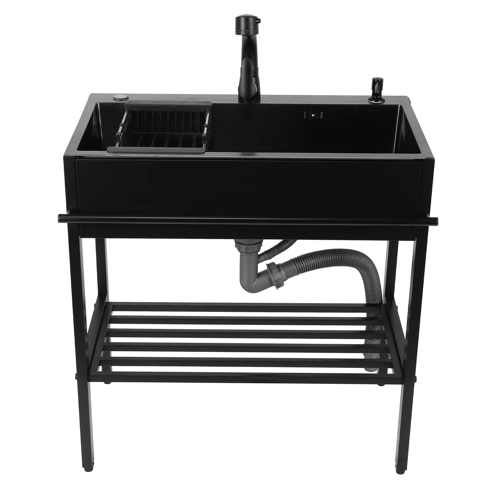 Free Standing Single Bowl Kitchen Sink with Pull-out Faucet Commercial Restaurant Kitchen Sink for Kitchens Bathroom Garage
Free Standing Single Bowl Kitchen Sink with Pull-out Faucet Commercial Restaurant Kitchen Sink for Kitchens Bathroom Garage
