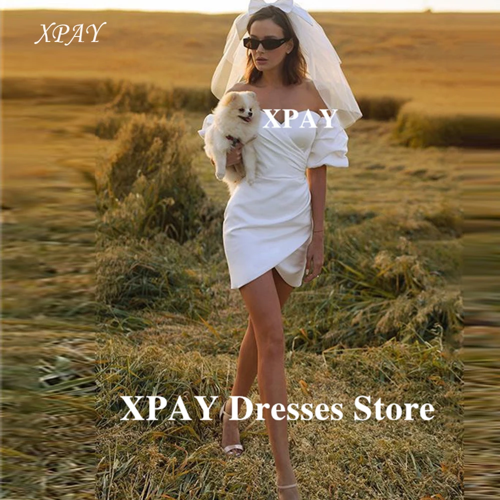 XPAY Mini Short Wedding Dresses Sweetheart Pleats Short Sleeves Sexy Bride Gowns Robe de mariage Women Customized Vestidos Party
XPAY Mini Short Wedding Dresses Sweetheart Pleats Short Sleeves Sexy Bride Gowns Robe de mariage Women Customized Vestidos Party