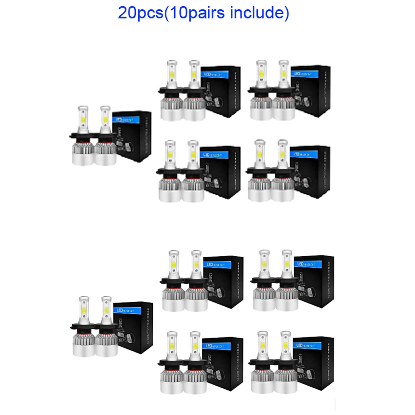 Wholesale 10Pairs 20000LM H4 H7 LED Car Headlight Bulbs 80W H11 H8 H9 9005 HB3 9006 HB4 Auto Lamps 6500K White 12V Car Lights
Wholesale 10Pairs 20000LM H4 H7 LED Car Headlight Bulbs 80W H11 H8 H9 9005 HB3 9006 HB4 Auto Lamps 6500K White 12V Car Lights