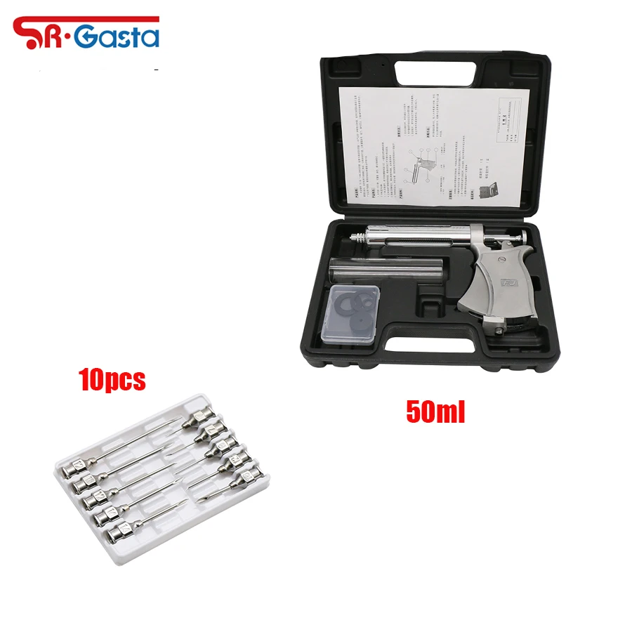1Pc Adjustable Semi-automatic Continuous Syringe and 10Pcs Needles Metal Animals Vaccine jector Tools for Cow Pig Sheep
1Pc Adjustable Semi-automatic Continuous Syringe and 10Pcs Needles Metal Animals Vaccine jector Tools for Cow Pig Sheep